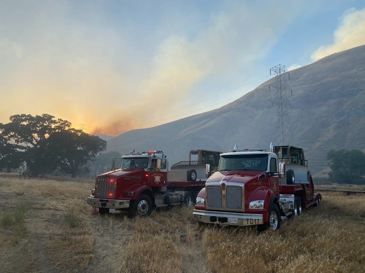 Fire in Pleasanton Today: Large Commercial Building Fire Reported as Alameda County Fire Department Battles Flames at the Downtown District Site