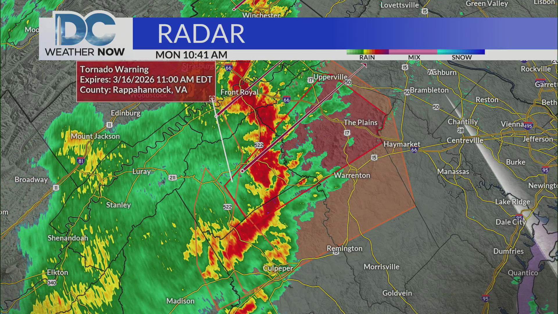 Harrisonburg VA Tornado Warning Today: National Weather Service Issues Urgent Alert as Severe Thunderstorms Move Across Rockingham County